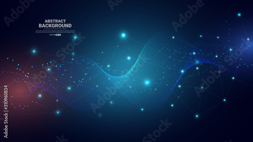 Abstract technology background molecule and communication. science or digital technology concept. vector illustration.