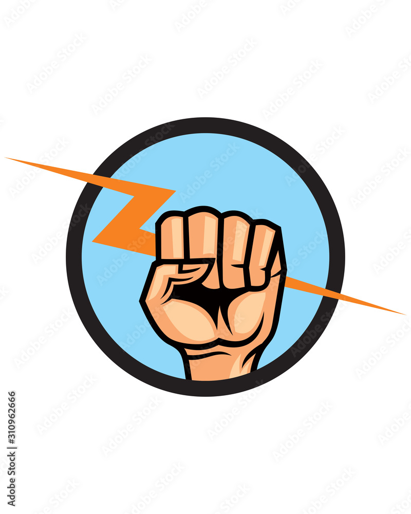 Stockvector Hand power logo Electrical Logo Adobe Stock