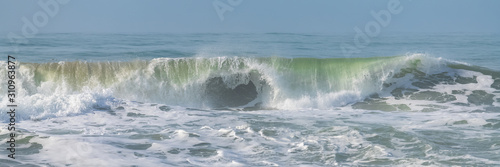 Wave crashing on the shore at Half Moon Bay  California  beautiful beach