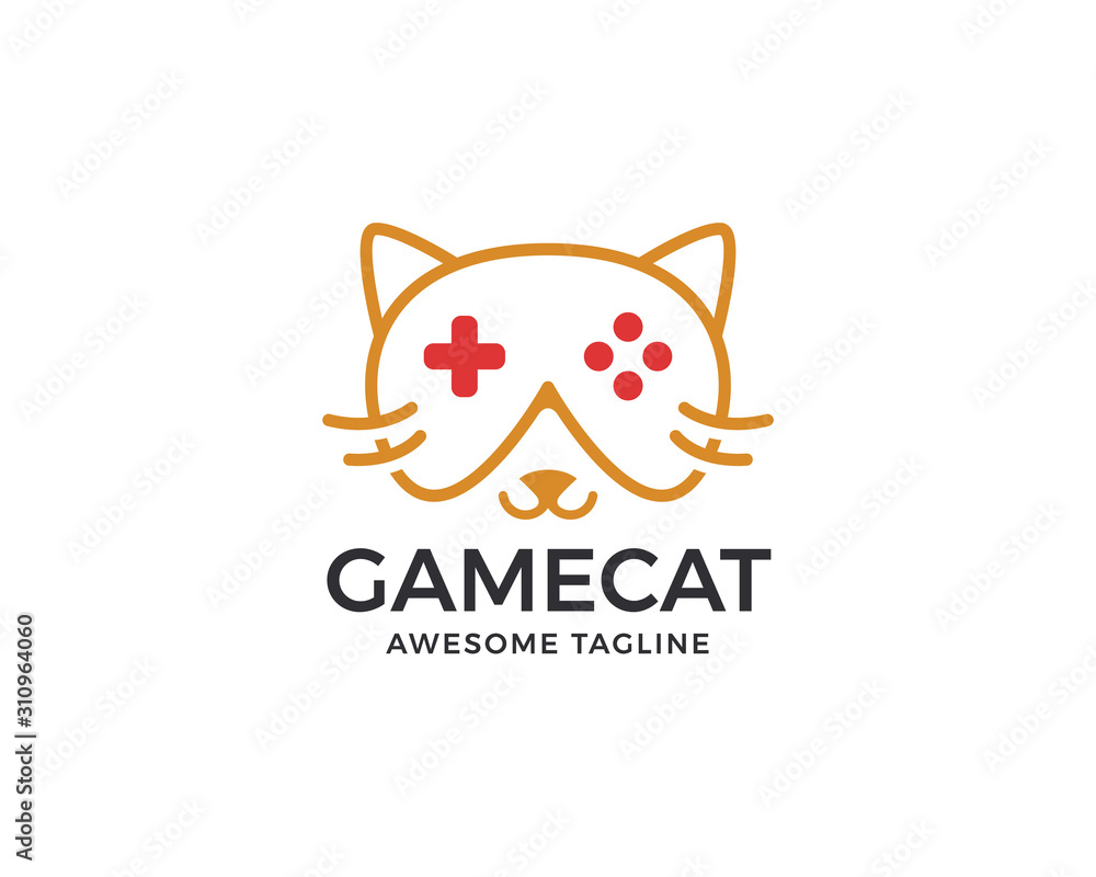 Fototapeta premium Game cat logo design