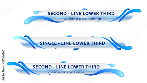 Vector video headline title or television news bar design template isolated on white background