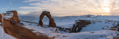 Beautiful arches national park during winter