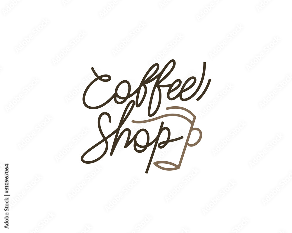 Coffee shop lettering illustration