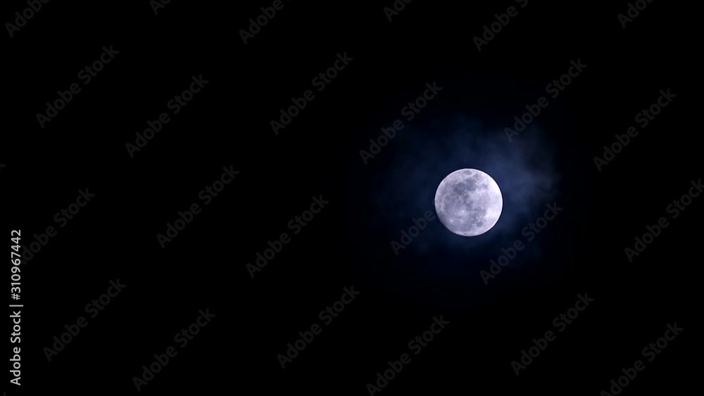 Full Long Nights Moon and moonlight on the night sky and cloud passing3 Full Long Nights Moon and moonlight on the night sky and cloud passing3