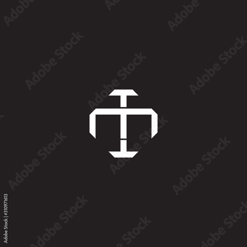 IM Initial letter overlapping interlock logo monogram line art style
