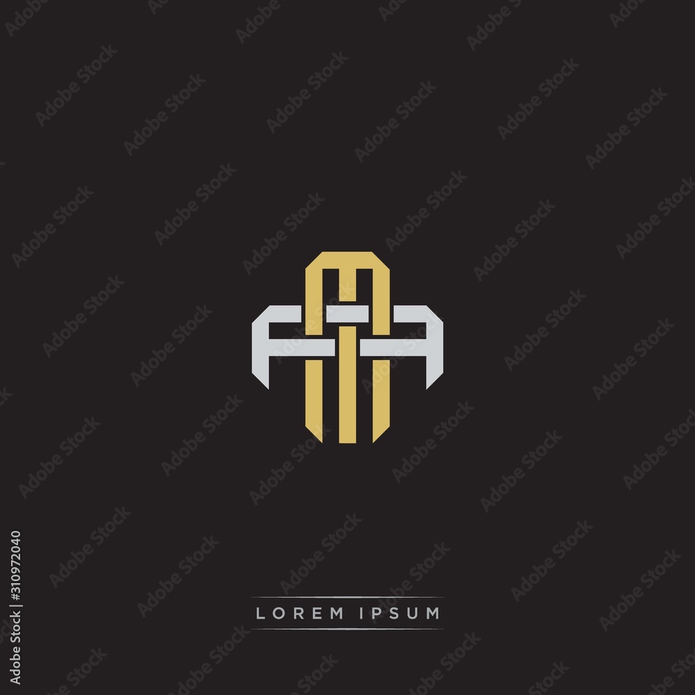MA Initial letter overlapping interlock logo monogram line art style MA Initial letter overlapping interlock logo monogram line art style