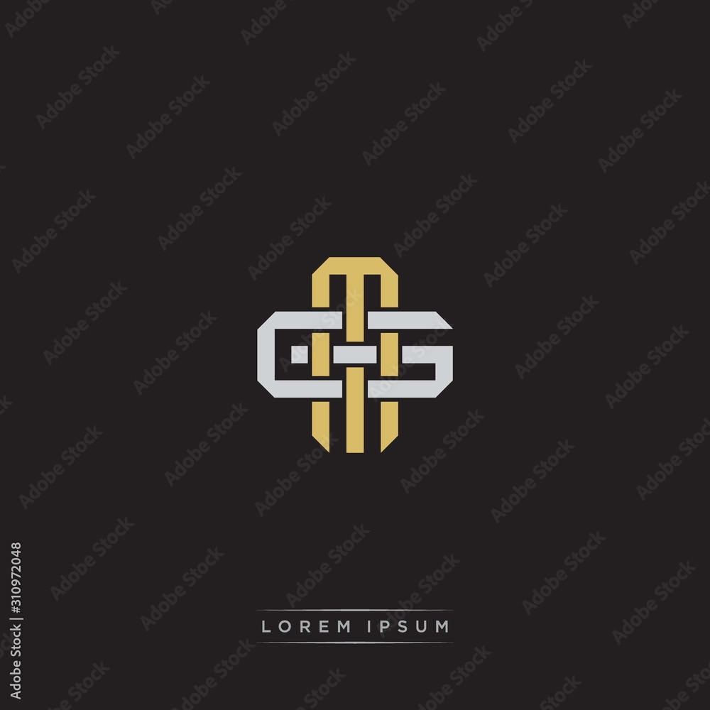 MG Initial letter overlapping interlock logo monogram line art style MG Initial letter overlapping interlock logo monogram line art style