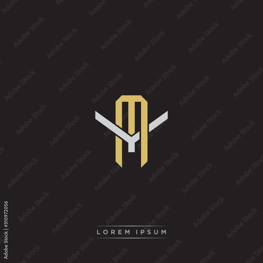 MY Initial letter overlapping interlock logo monogram line art style MY Initial letter overlapping interlock logo monogram line art style
