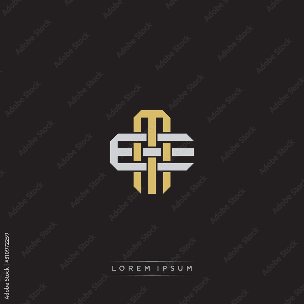 ME Initial letter overlapping interlock logo monogram line art style ME Initial letter overlapping interlock logo monogram line art style