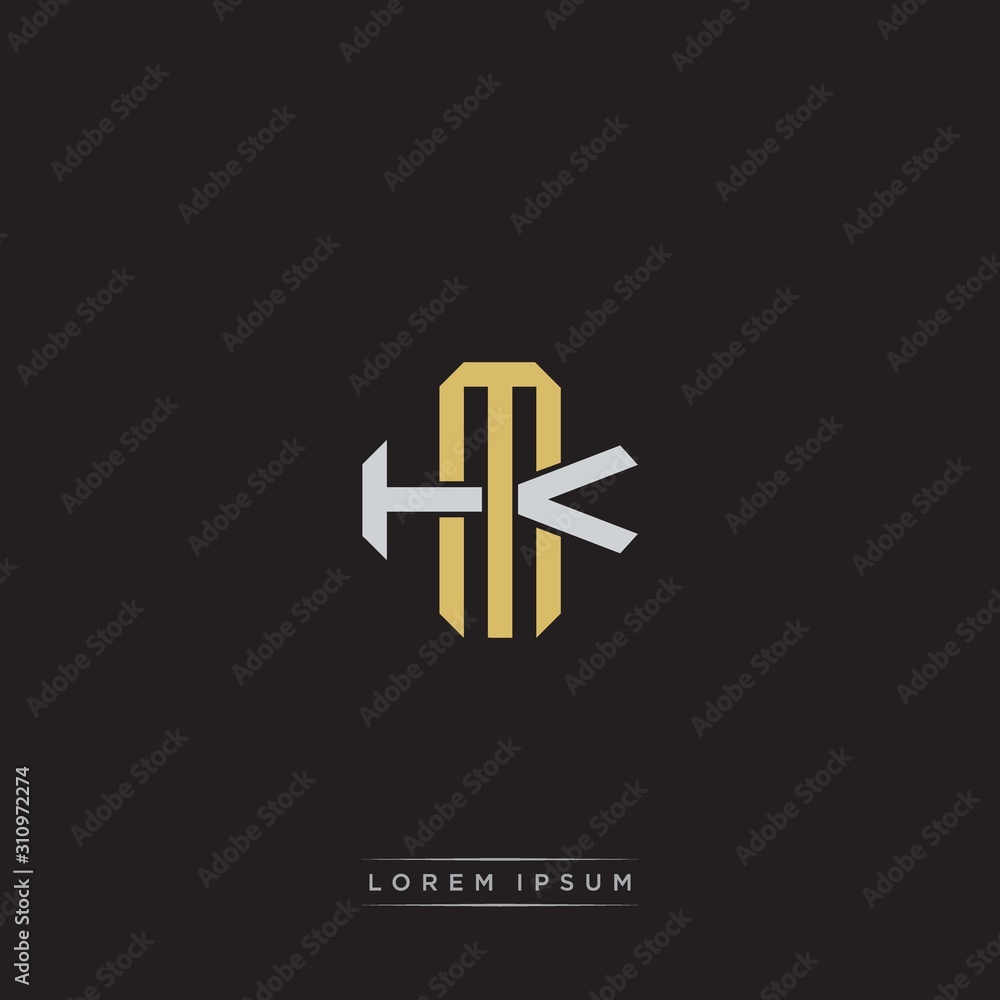 MK Initial letter overlapping interlock logo monogram line art style MK Initial letter overlapping interlock logo monogram line art style