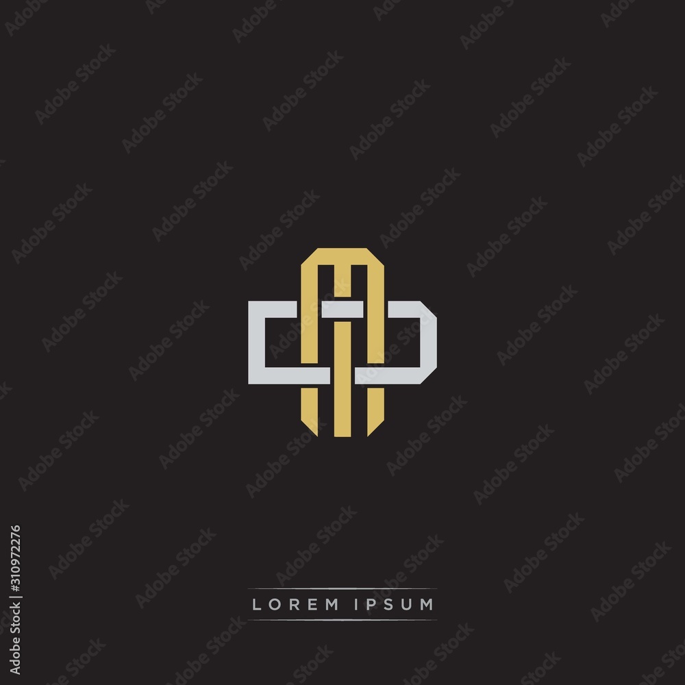 MD Initial letter overlapping interlock logo monogram line art style MD Initial letter overlapping interlock logo monogram line art style