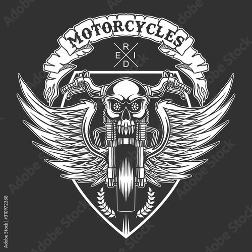 custom motorcycles badge vector illustration