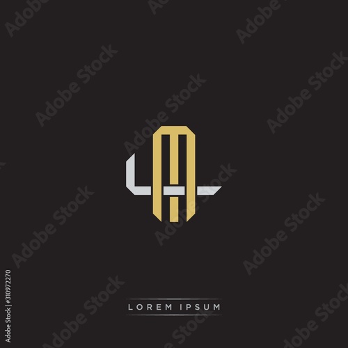 ML Initial letter overlapping interlock logo monogram line art style