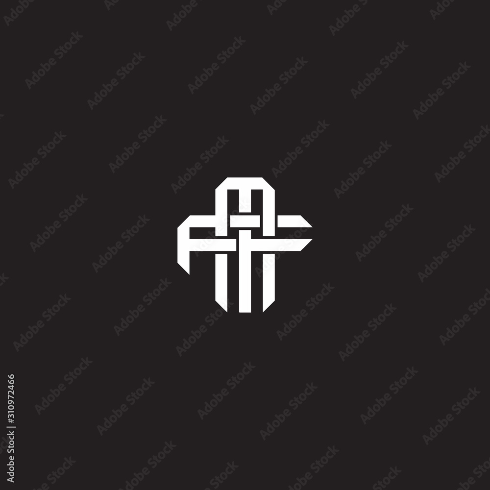 MF Initial letter overlapping interlock logo monogram line art style MF Initial letter overlapping interlock logo monogram line art style
