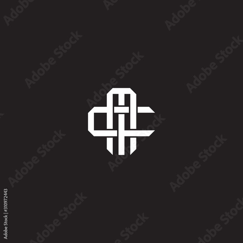 MC Initial letter overlapping interlock logo monogram line art style
