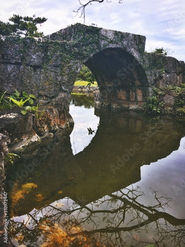 old stone bridge over the river