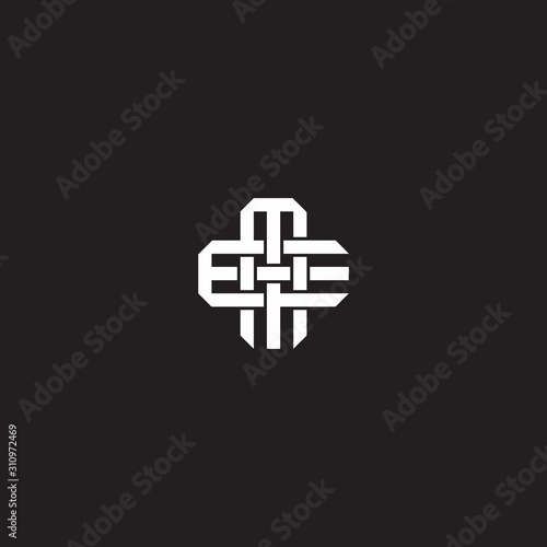 ME Initial letter overlapping interlock logo monogram line art style