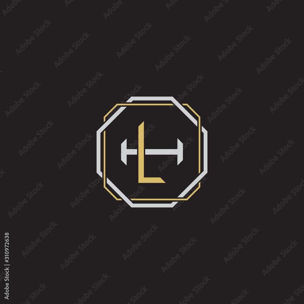LH Initial letter overlapping interlock logo monogram line art style LH Initial letter overlapping interlock logo monogram line art style
