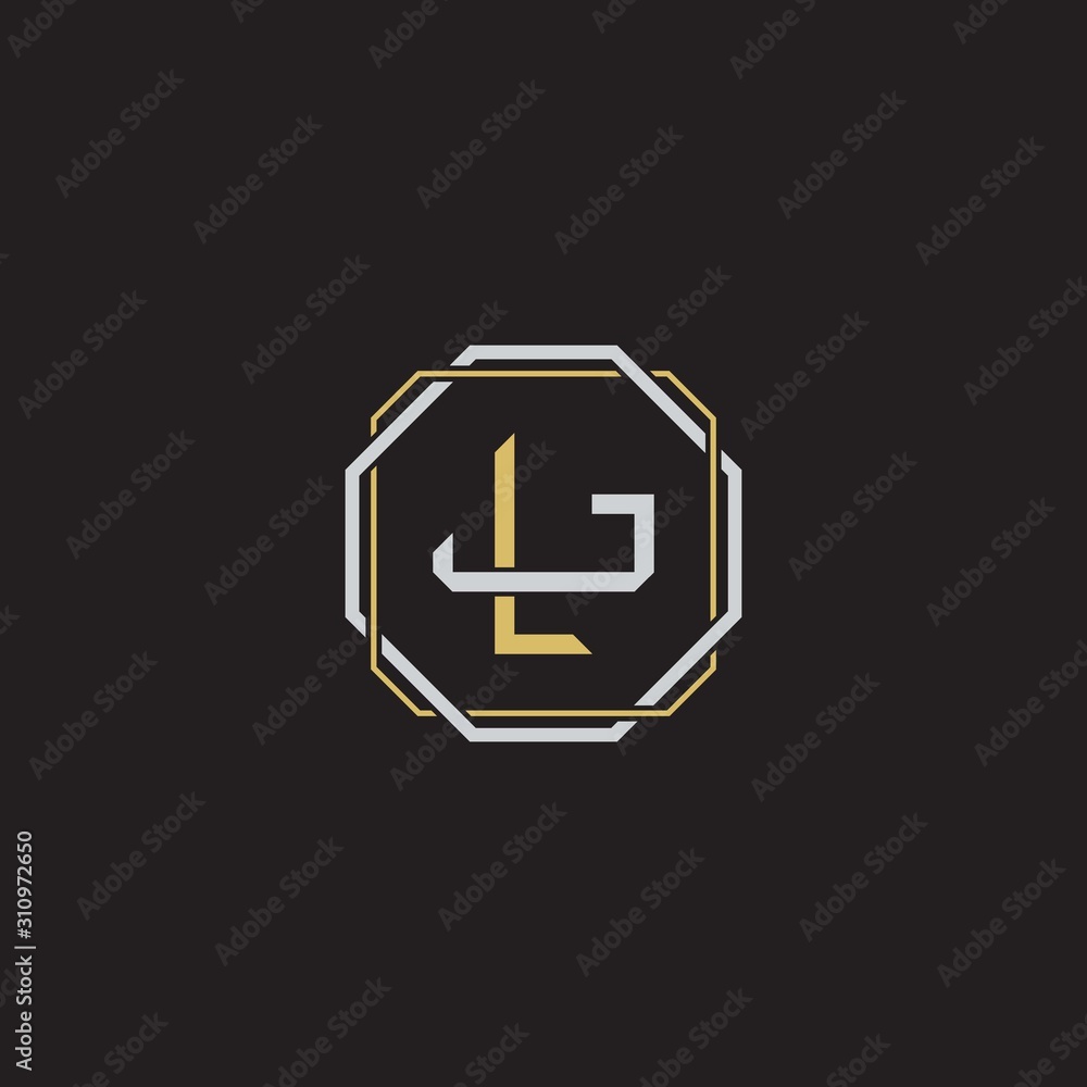 LJ Initial letter overlapping interlock logo monogram line art style LJ Initial letter overlapping interlock logo monogram line art style