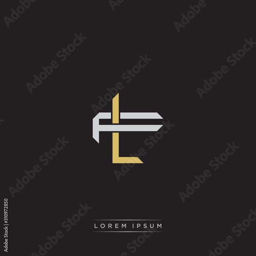 LF Initial letter overlapping interlock logo monogram line art style