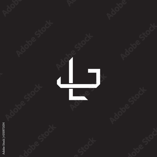 LJ Initial letter overlapping interlock logo monogram line art style