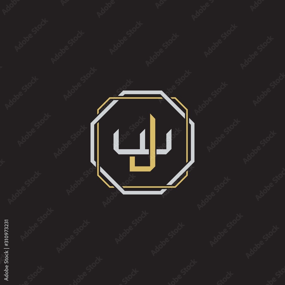 JW Initial letter overlapping interlock logo monogram line art style JW Initial letter overlapping interlock logo monogram line art style