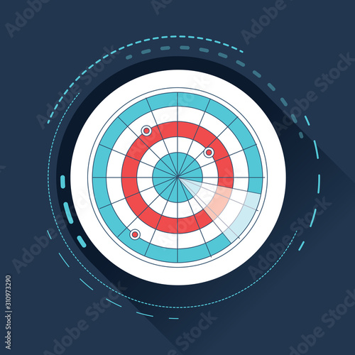 Radar screen flat icon