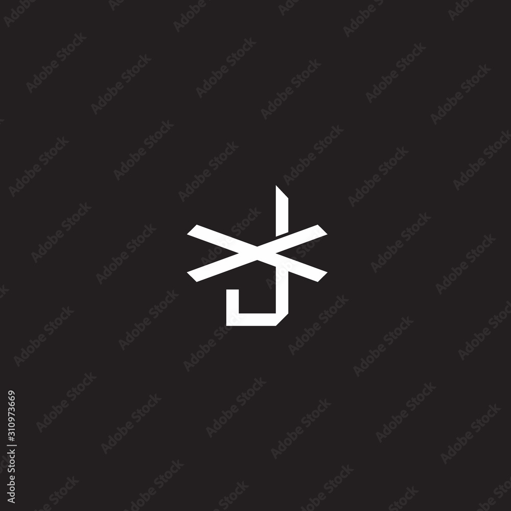 JX Initial letter overlapping interlock logo monogram line art style JX Initial letter overlapping interlock logo monogram line art style