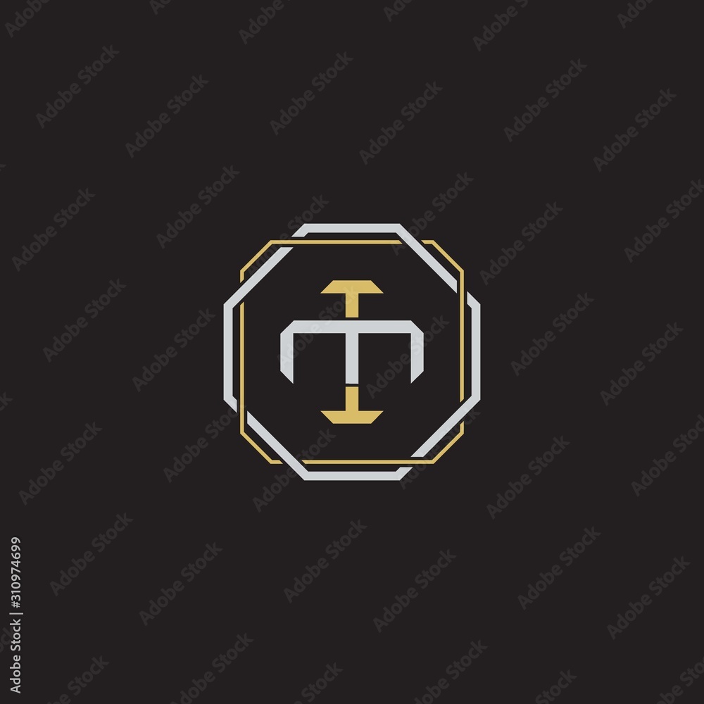 Obraz premium IM Initial letter overlapping interlock logo monogram line art style