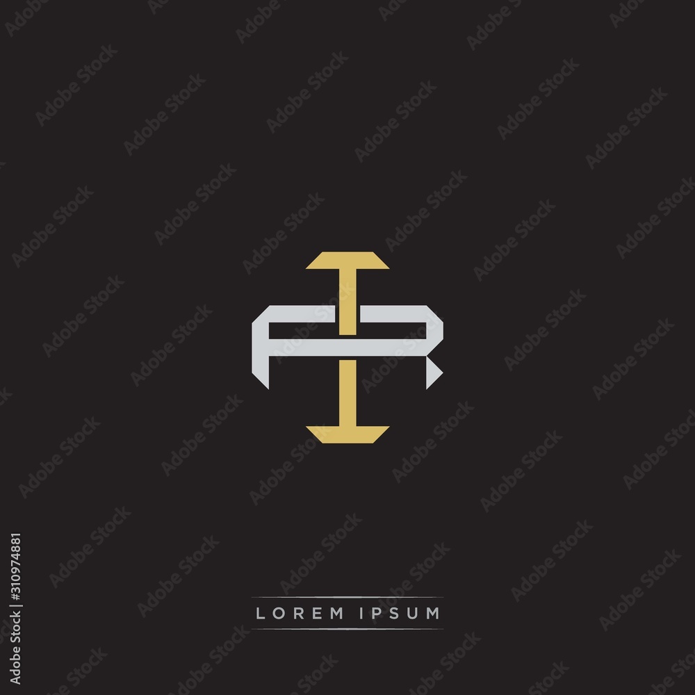 Obraz premium IR Initial letter overlapping interlock logo monogram line art style