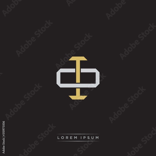IO Initial letter overlapping interlock logo monogram line art style