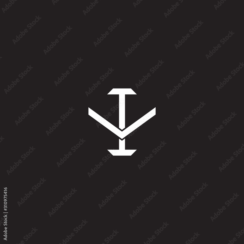 Fototapeta premium IV Initial letter overlapping interlock logo monogram line art style