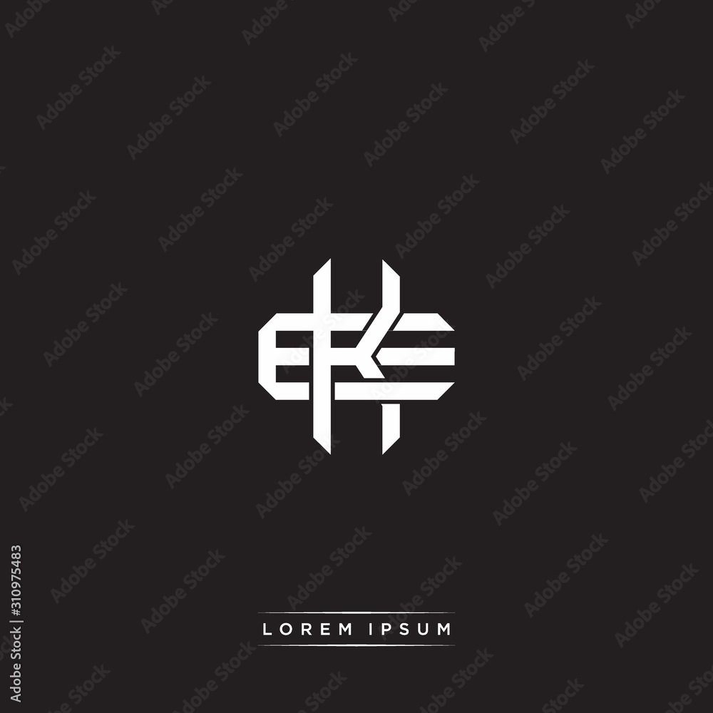 Initial letter overlapping interlock logo monogram line art style Initial letter overlapping interlock logo monogram line art style