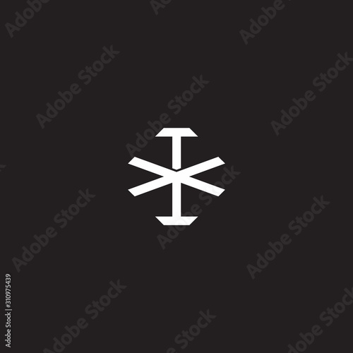 IX Initial letter overlapping interlock logo monogram line art style