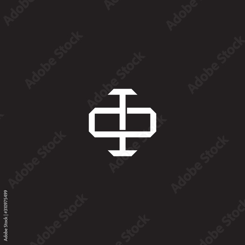 IO Initial letter overlapping interlock logo monogram line art style