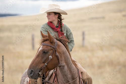 Cowgirl On Horse