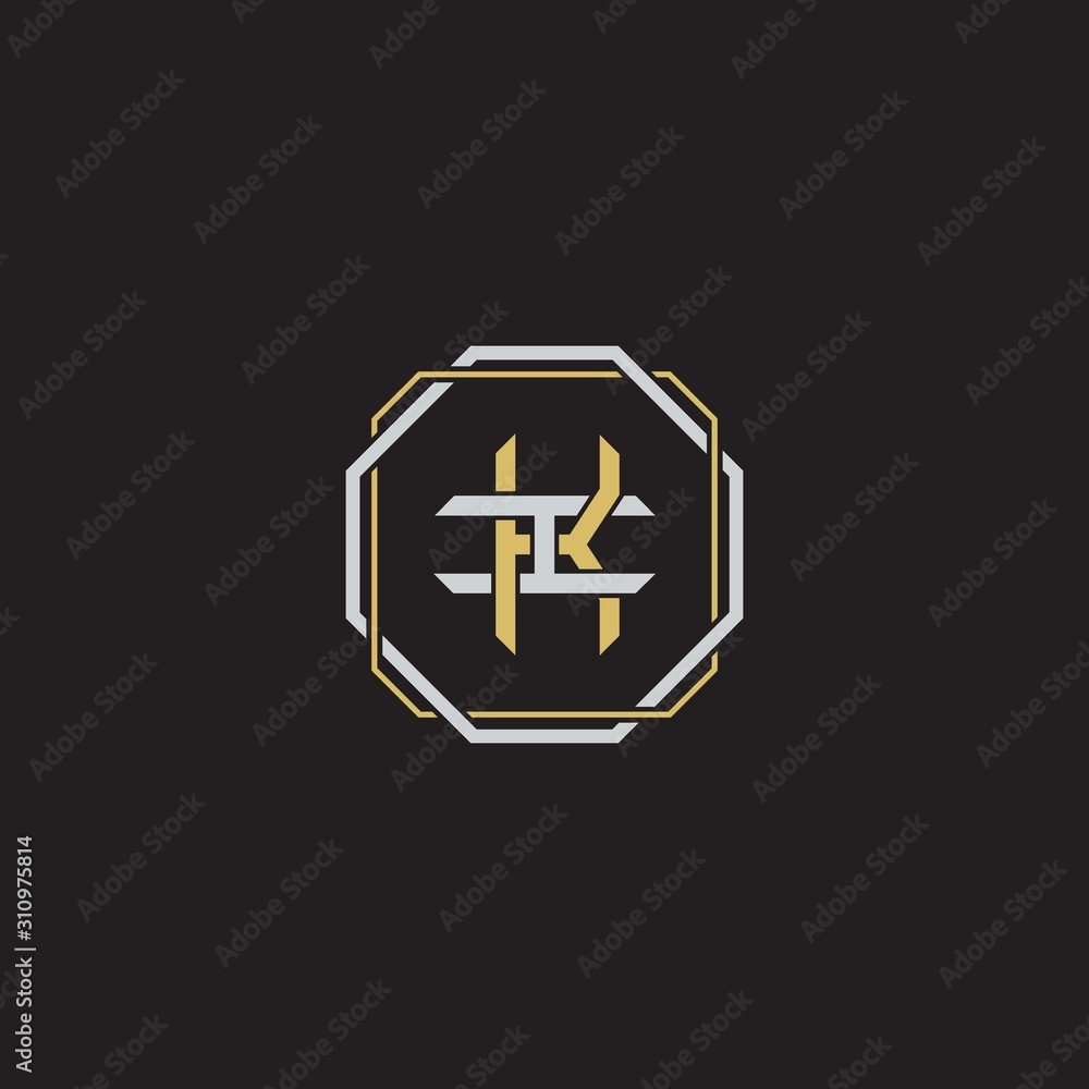 Obraz premium Initial letter overlapping interlock logo monogram line art style