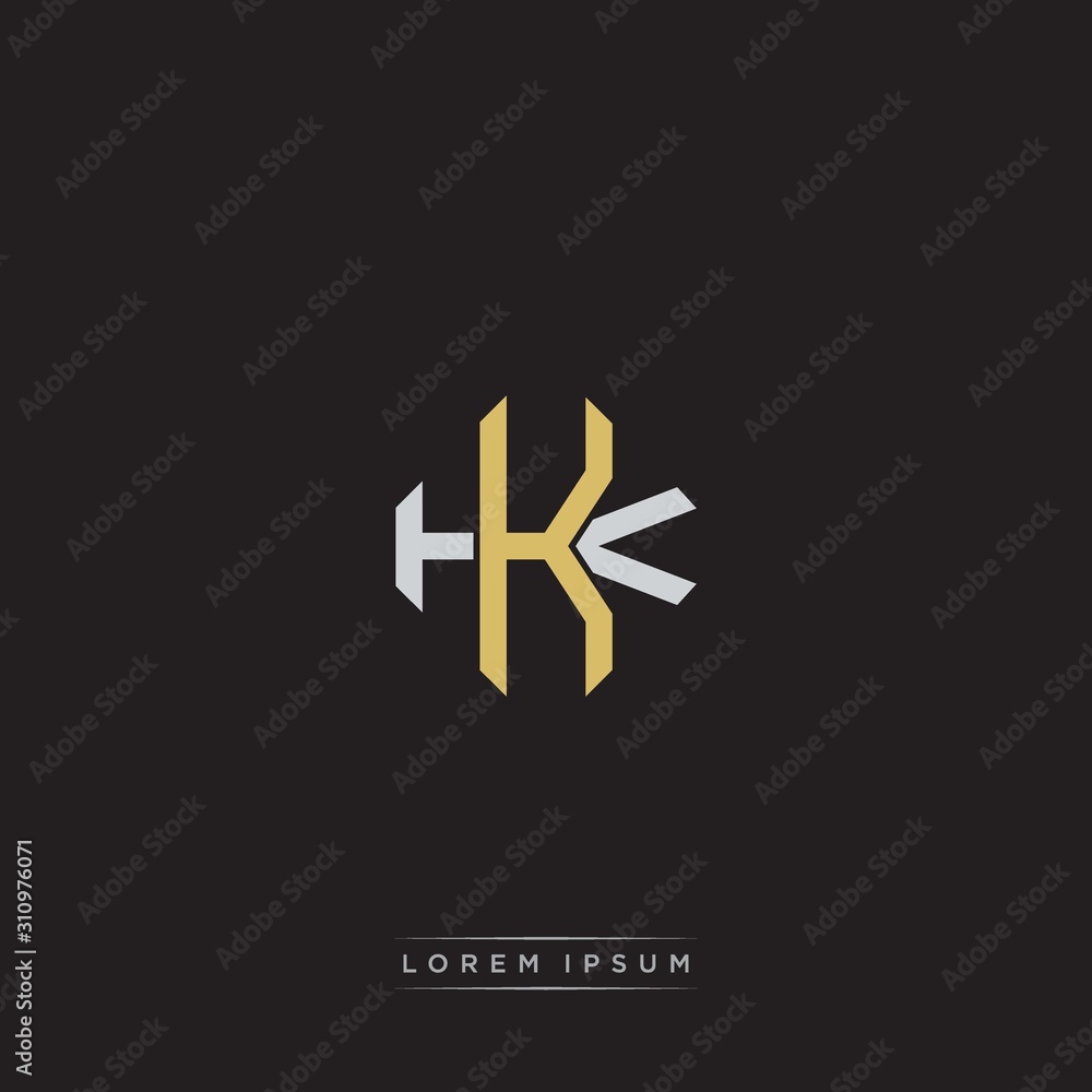 Fototapeta premium Initial letter overlapping interlock logo monogram line art style