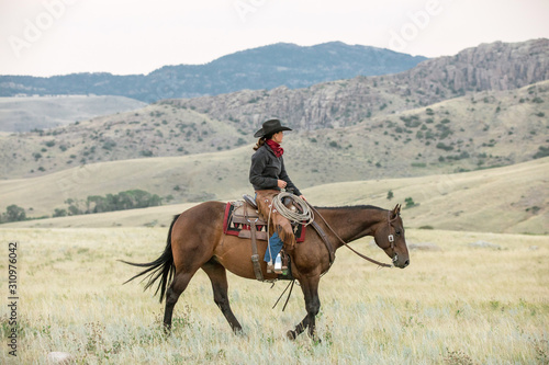 Cowgirl On Horse