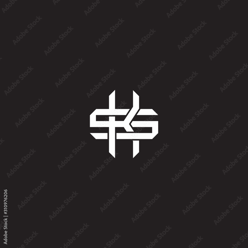 Initial letter overlapping interlock logo monogram line art style Initial letter overlapping interlock logo monogram line art style