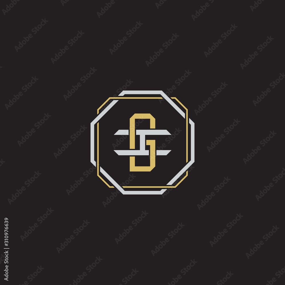Initial letter overlapping interlock logo monogram line art style Initial letter overlapping interlock logo monogram line art style