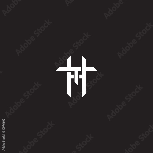 Initial letter overlapping interlock logo monogram line art style