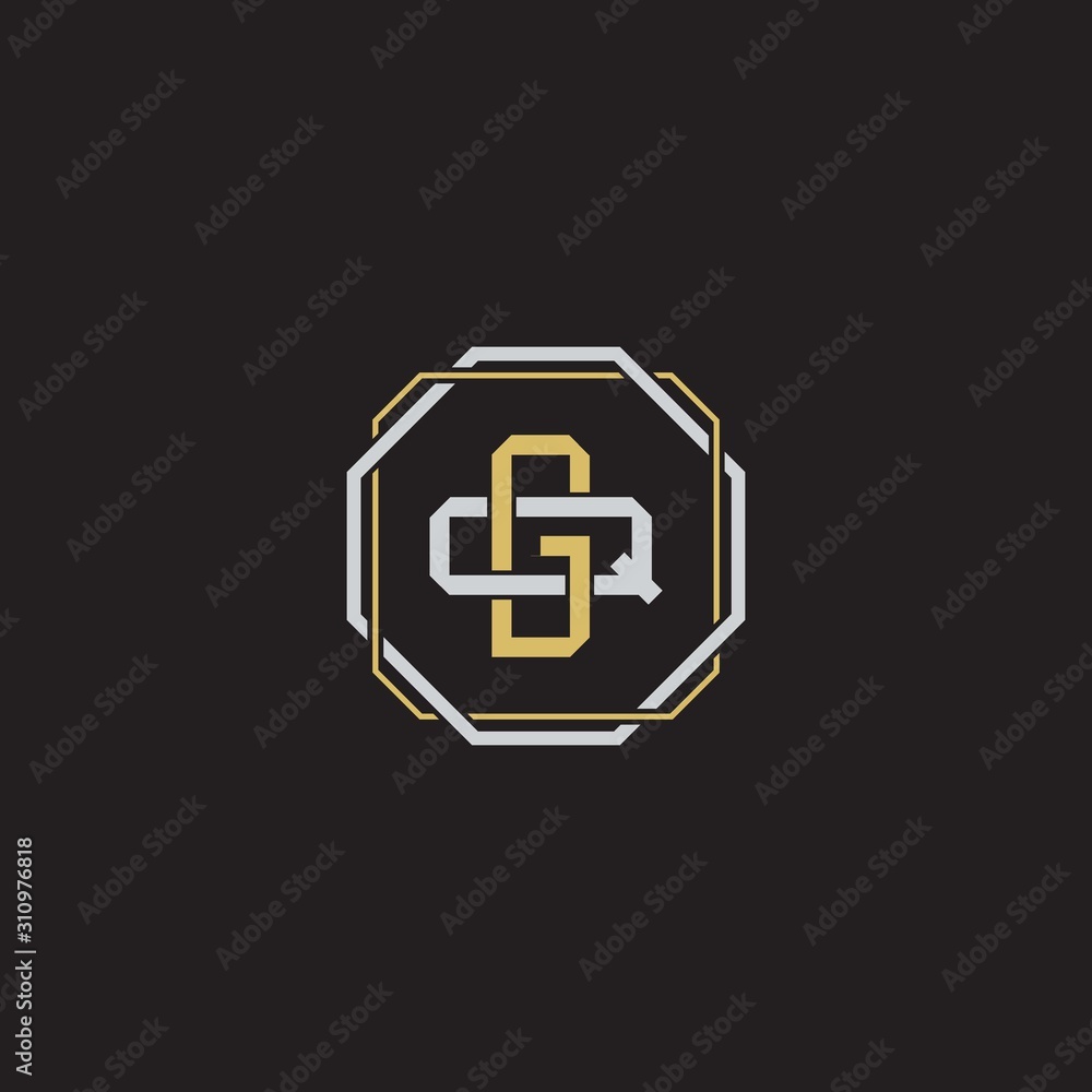 Initial letter overlapping interlock logo monogram line art style Initial letter overlapping interlock logo monogram line art style
