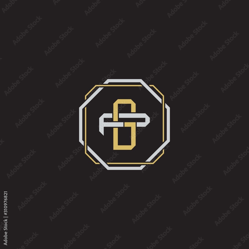 Obraz premium Initial letter overlapping interlock logo monogram line art style