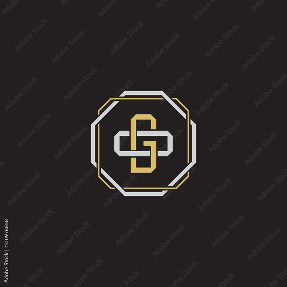 Initial letter overlapping interlock logo monogram line art style Initial letter overlapping interlock logo monogram line art style