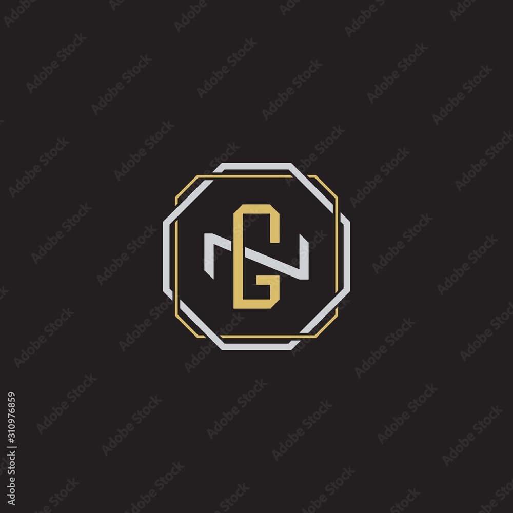 Initial letter overlapping interlock logo monogram line art style Initial letter overlapping interlock logo monogram line art style