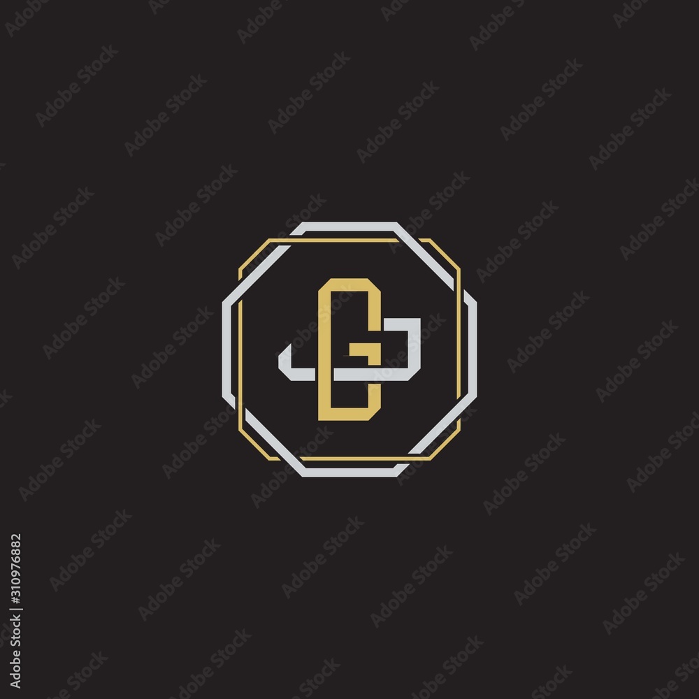 Initial letter overlapping interlock logo monogram line art style Initial letter overlapping interlock logo monogram line art style