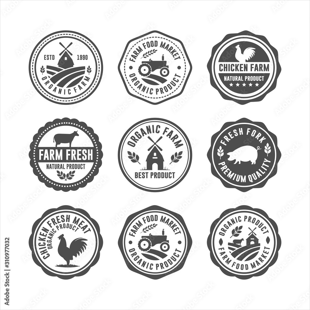 Farm Fresh Badge Stamps Logos