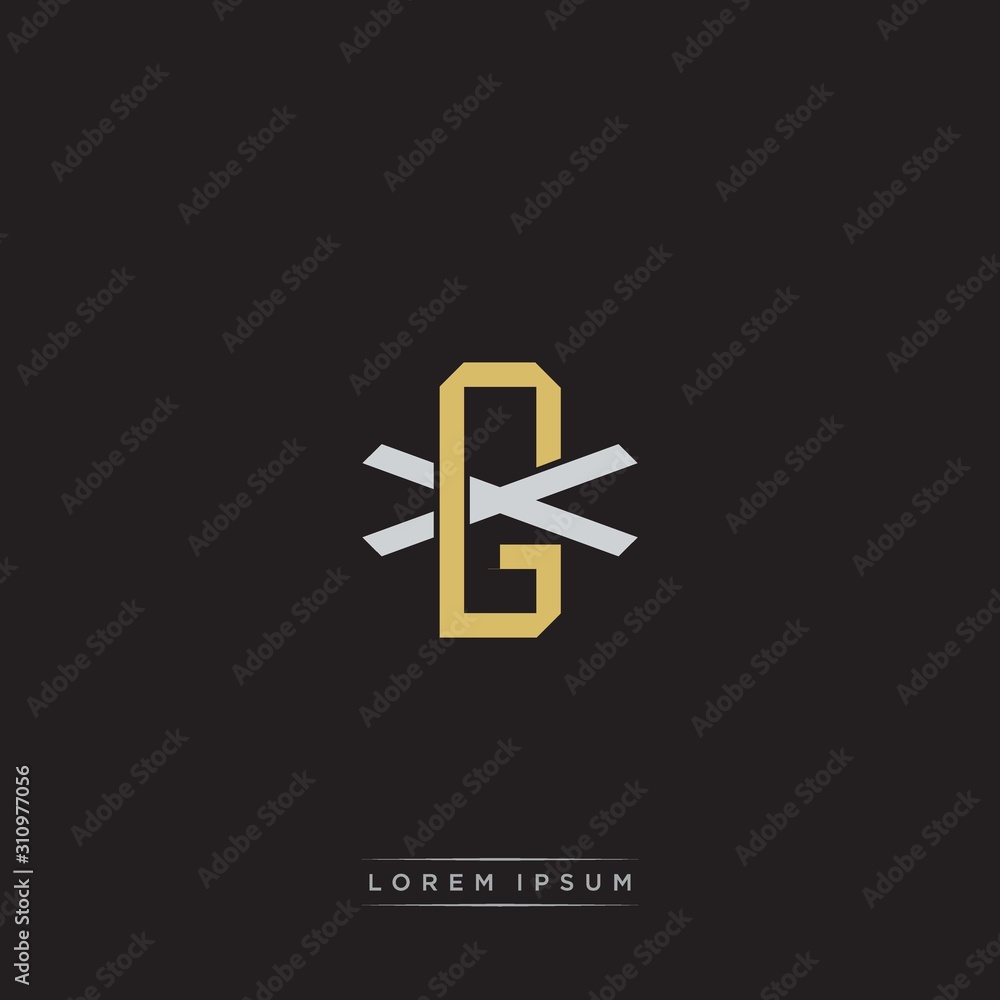 Obraz premium Initial letter overlapping interlock logo monogram line art style