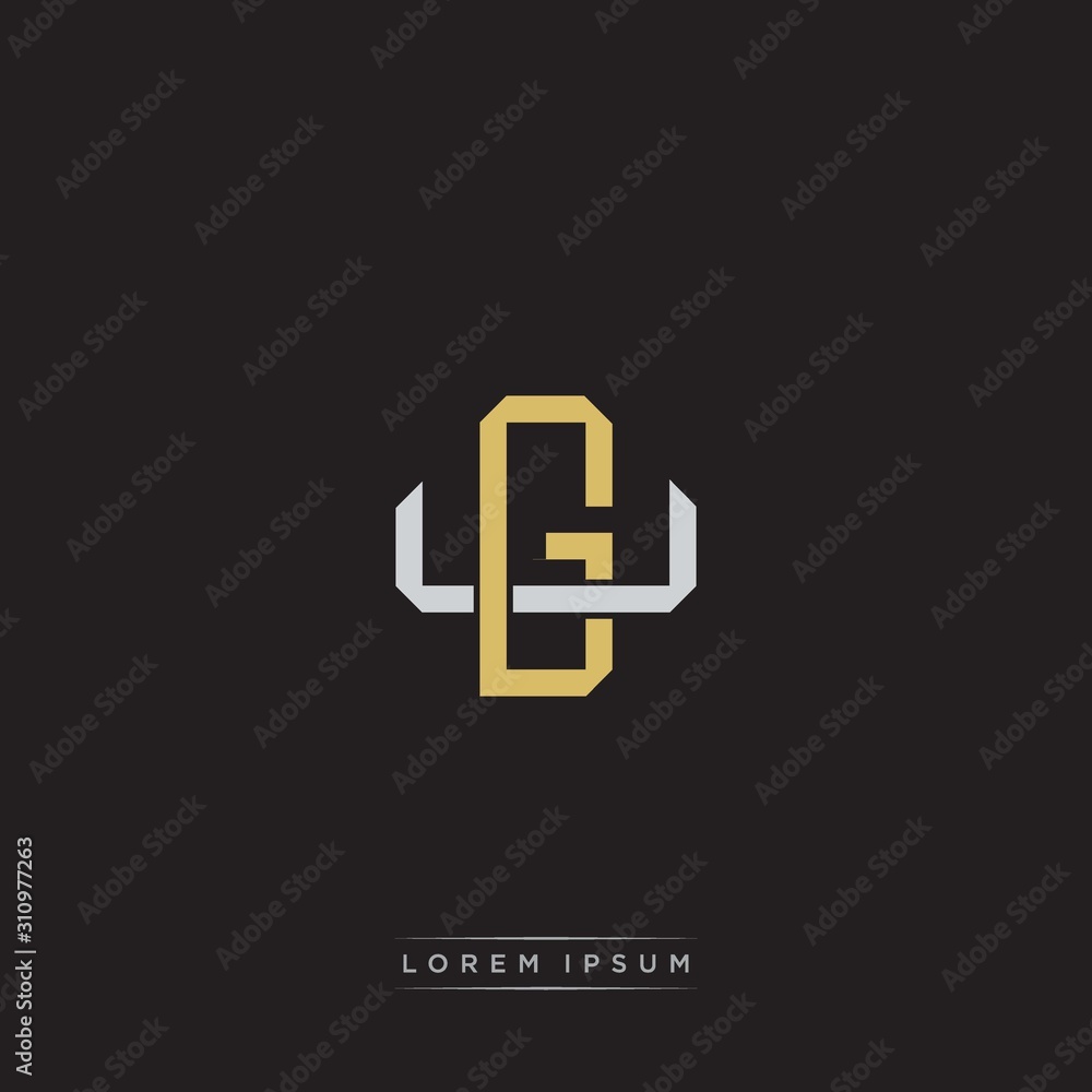 Initial letter overlapping interlock logo monogram line art style Initial letter overlapping interlock logo monogram line art style